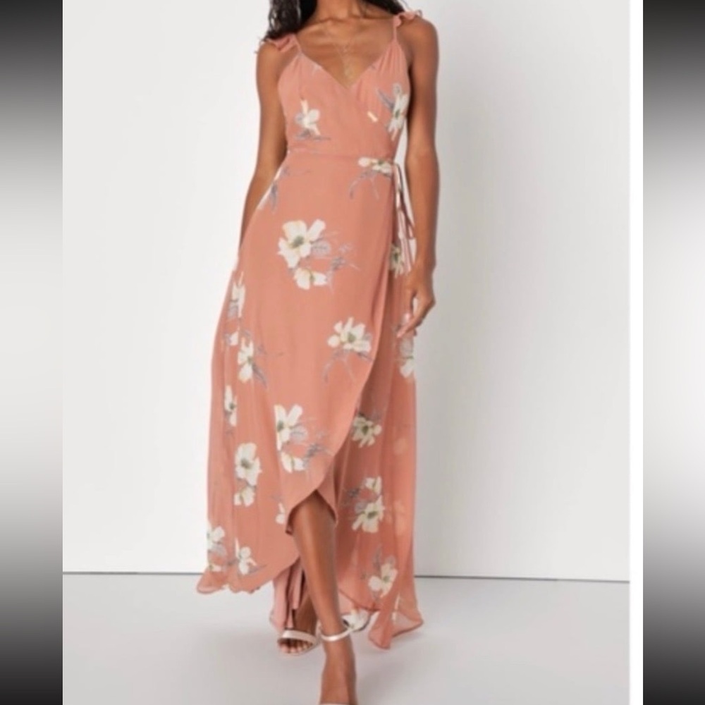 Lulus dusty rose high-low maxi dress